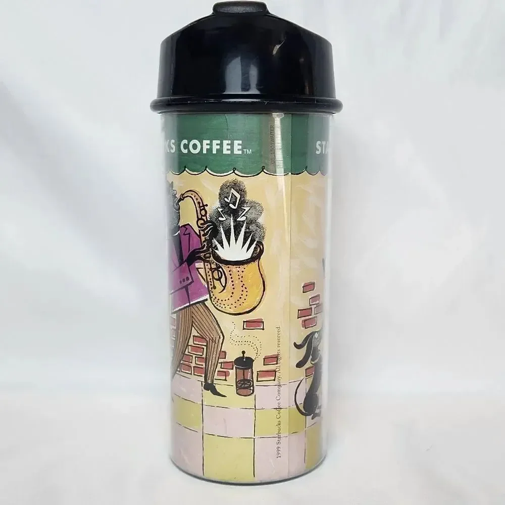 ☕️Vintage Starbucks 1999 Bodum French Press Acrylic 16oz Travel Tumbler